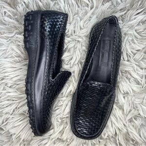 Cole Haan black woven leather slip on loafers women’s shoe size 8 B